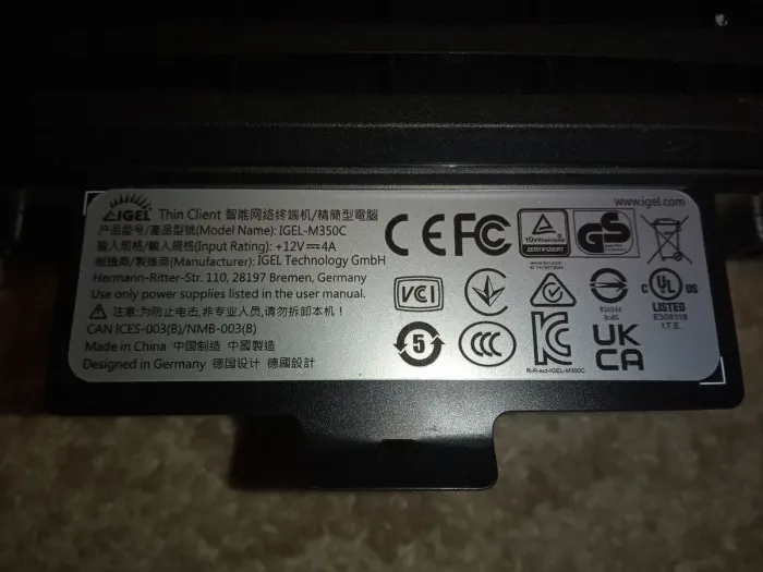 Неттоп Igel Thin Client UD3 M350C USFF / AMD Ryzen R1505G (2 (4) ядра по 2.4 - 3.3 GHz) / 4 GB DDR4 / 8 GB SSD / AMD Radeon Vega 3 Graphics / Igel OS б/в - зображення 5