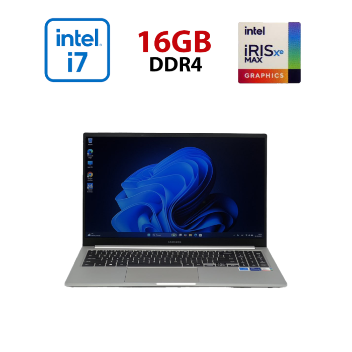 Ноутбук Б-кла Samsung Galaxy Book 15 NP750TDA-XD2US / 15.6" (1920x1080) TN Touch / Intel Core i5-1135G7 (4 (8) ядра по 4.2 GHz) / 16 GB DDR4 / 480 GB SSD / Intel Iris Xe Max DG1, 4 GB GDDR4, 128-bit / WebCam б/в - зображення 1