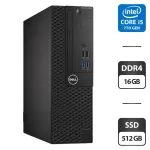 Комп'ютер Dell OptiPlex 3050 SFF / Intel Core i5-7500 (4 ядра по 3,4 - 3,8 ГГц) / 16 ГБ DDR4 / 512 ГБ SSD / Intel HD Graphics 630 / DVD-ROM б/в