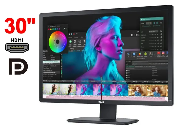 Монітор Б-клас Dell UltraSharp U3014T / 30" (2560x1600) IPS / 1x HDMI, 2 xDP, 1x miniDP, 1x DVI, 5x USB 3.0, 1x Audio / VESA 100x100 б/в - зображення 1