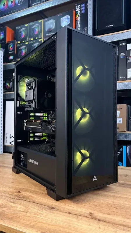 Збірка під замовлення: ігровий ПК Montech Air 1000 Premium Black Tower / AMD Ryzen 5 7500F (6 (12) ядер по 3.7 - 5.0 GHz) / 32 GB DDR5 / 1000 GB SSD M.2 / AMD Radeon RX 6700 XT, 12 GB GDDR6, 192-bit / 750W б/в - зображення 2