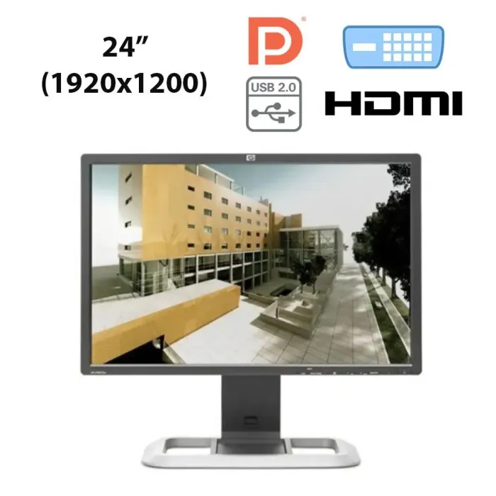 Монітор HP LP2475w / 24" (1920x1200) S-IPS CCFL / DVI-I, DVI-D, DP, HDMI, USB-Hub, RCA, S-Video б/в - зображення 1