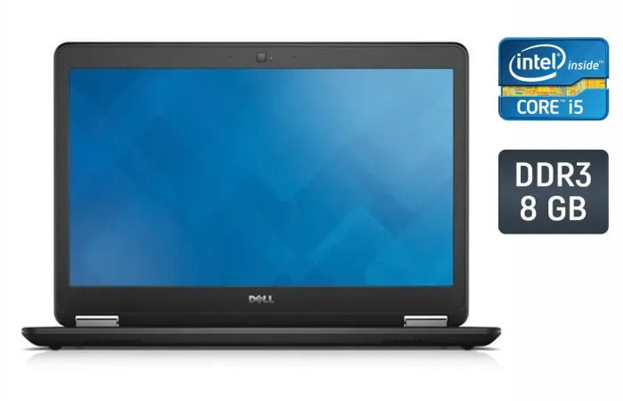 Ультрабук Dell Latitude E7450 / 14" (1920x1080) TN / Intel Core i5-5300U (2 (4) ядра по 2.3 - 2.9 GHz) / 8 GB DDR3 / 240 GB SSD / Intel HD Graphics 5500 / WebCam / Windows 10 б/в - зображення 1