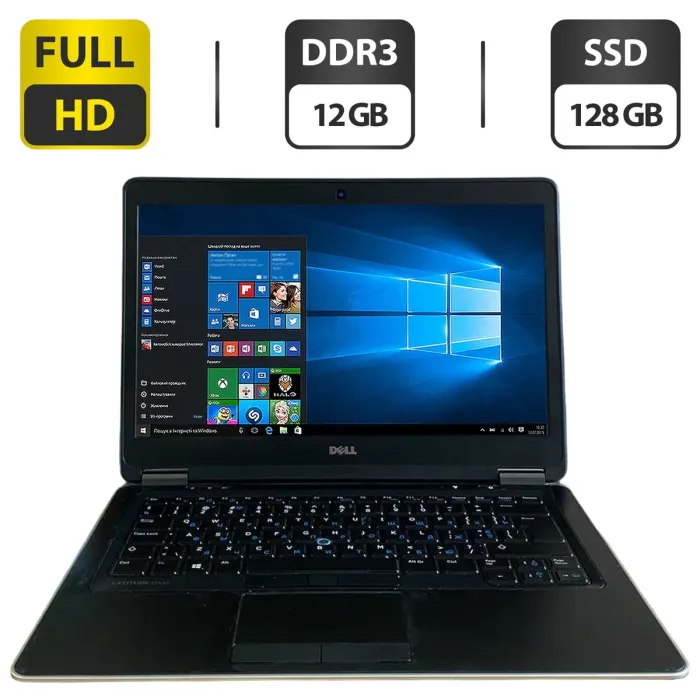 Ноутбук Dell Latitude E7440 / 14" (1920x1080) TN / Intel Core i5-4300U (2 (4) ядра по 1.9 - 2.9 GHz) / 12 GB DDR3 / 128 GB SSD / Intel HD Graphics 4400 / WebCam / HDMI б/в - зображення 1