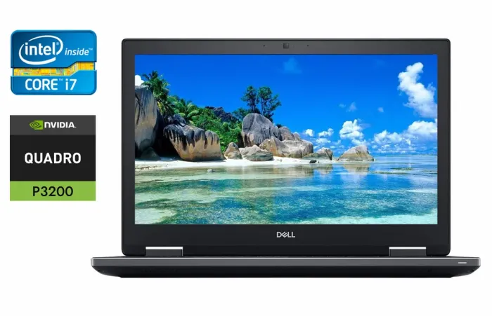 Мобільна робоча станція Dell Precision 7730 / 17.3" (1920x1080) IPS / Intel Core i7-8850H (6 (12) ядер по 2.6 - 4.3 GHz) / 32 GB DDR4 / 512 GB SSD / nVidia Quadro P3200, 6 GB GDDR5, 192-bit / WebCam / HDMI / Windows 10 б/в - зображення 1