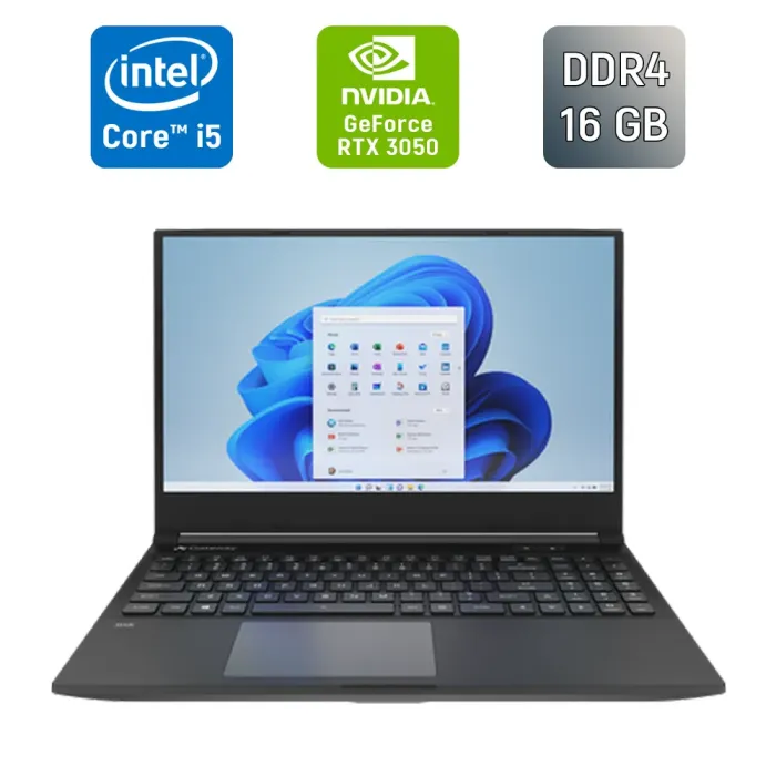 Ігровий ноутбук Gateway GGNC51518 / 15,6" (1920x1080) IPS / Intel Core i5-11400H (6 (12) ядер по 2,7 - 4,5 ГГц) / 16 ГБ DDR4 / 512 ГБ SSD / nVidia GeForce RTX 3050, 4 ГБ GDDR6, 128-біт / WebCam / HDMI / Windows 11 б/в - зображення 1