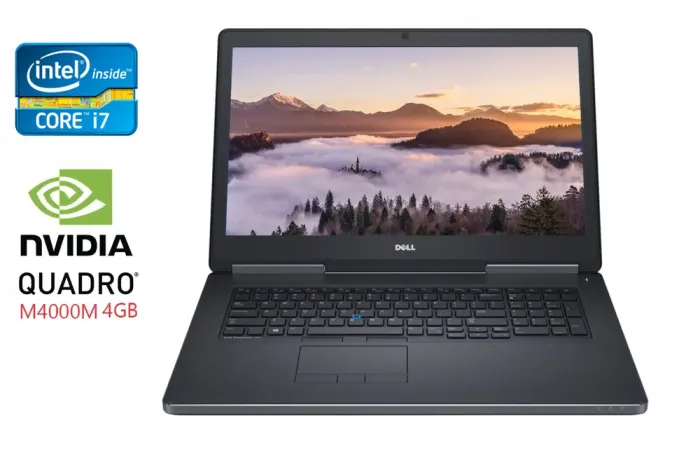 Мобільна робоча станція Dell Precision 7710 / 17.3" (1920x1080) IPS / Intel Core i7-6820HQ (4 (8) ядра по 2.7 - 3.6 GHz) / 16 GB DDR4 / 512 GB SSD / nVidia Quadro M4000M, 4 GB GDDR5, 256-bit / HDMI / WebCam б/в - зображення 1