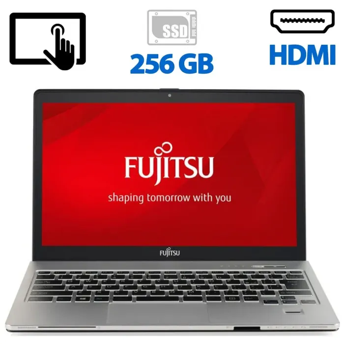 Ультрабук Б-клас Fujitsu LifeBook / 13.3" IPS Touch / Core i5-6300U (2(4) ядра по 2.4-3 GHz) / 8GB DDR4 / 256GB SSD / HD Graphics 520 / WebCam / HDMI б/в - зображення 1