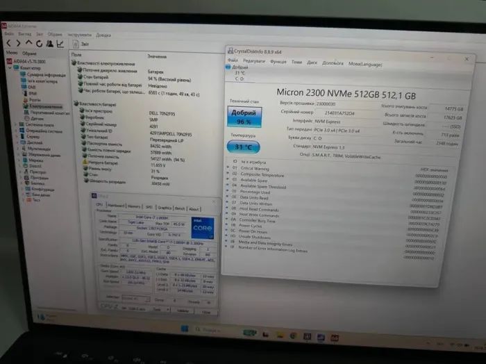 Ігровий ноутбук Б-клас Dell Precision 5560 / 15.6" (3840x2400) IPS Touch / Intel Core i7-11800H (8 (16) ядер по 2.3 - 4.6 GHz) / 32 GB DDR4 / 512 GB SSD / nVidia RTX A2000, 4 GB GDDR6, 128-bit / WebCam / Win 11 Pro б/в - зображення 8