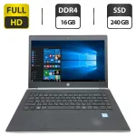 Ультрабук Б-клас HP ProBook 440 G5 / 14" (1920x1080) IPS / Intel Core i7-8550U (4 (8) ядра по 1.8 - 4.0 GHz) / 16 GB DDR4 / 240 GB SSD / Intel UHD Graphics 620 / WebCam / Fingerprint б/в