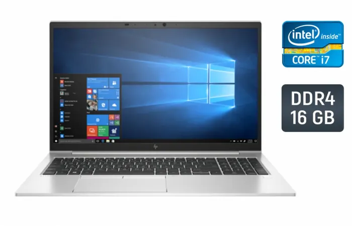 Ультрабук HP EliteBook 850 G7 / 15.6" (1920x1080) IPS / Intel Core i7-10610U (4 (8) ядра по 1.8 - 4.9 GHz) / 16 GB DDR4 / 480 GB SSD / Intel UHD Graphics / WebCam / TouchID / Windows 10 б/в - зображення 1