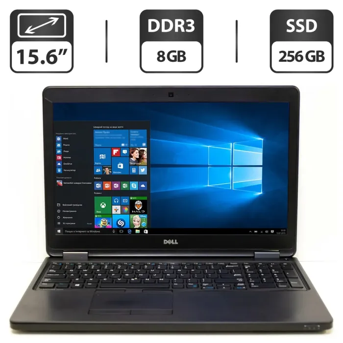 Ноутбук Б-класс Dell Latitude E5550 / 15.6" TN / Intel Core i5-5200U (2(4) ядра по 2.2-2.7 GHz) / 8GB DDR3 / 256GB SSD / HD Graphics 5500 / WebCam / VGA б/в - зображення 1