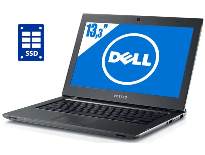 Ноутбук Dell Vostro 3360 / 13.3" (1366x768) TN / Intel Core i3-2365M (2 (4) ядра по 1.4 GHz) / 8 GB DDR3 / 128 GB SSD / Intel HD Graphics 3000 / WebCam / Win 10 Pro б/в - зображення 1