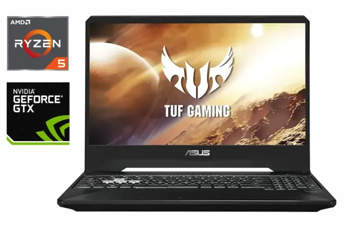 Ігровий ноутбук Б-клас Asus TUF Gaming FX505DT / 15.6" (1920x1080) IPS / AMD Ryzen 5 3550H (4 (8) ядра по 2.1 - 3.7 GHz) / 16 GB DDR4 / 512 GB SSD / nVidia GeForce GTX 1650, 4 GB GDDR6, 128-bit / WebCam / HDMI б/в - зображення 1
