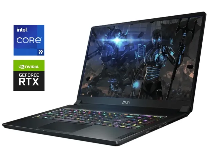 Ігровий ноутбук MSI GS76 Stealth 11UG / 17.3" (1920x1080) IPS / Intel Core i9-11900H (8 (16) ядер по 2.5 - 4.9 GHz) / 32 GB DDR4 / 1000 GB SSD NVMe / nVidia GeForce RTX 3070, 8 GB GDDR6, 256-bit / WebCam б/в - зображення 1