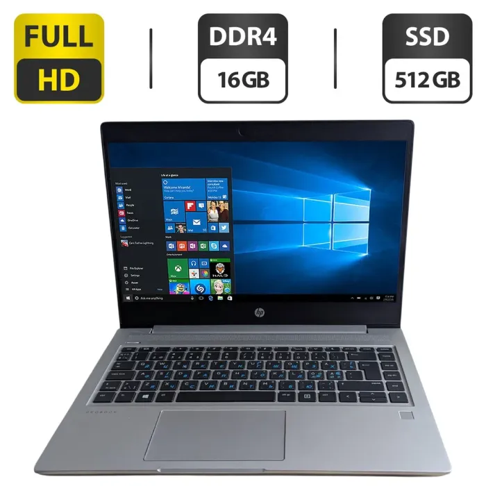 Ноутбук HP ProBook 445 G7 / 14" (1920x1080) TN / AMD Ryzen 3 4300U (4 ядра по 2.7 - 3.7 GHz) / 16 GB DDR4 / 512 GB SSD / AMD Radeon Graphics / WebCam б/в - зображення 1