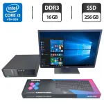 Комплект ПК: комп'ютер Dell OptiPlex 3020 SFF / Intel Core i5-4570 (4 ядра по 3.2 - 3.6 GHz) / 16 GB DDR3 / 256 GB SSD / Intel HD Graphics 4600 / DVD-ROM + Монітор Б-клас Dell P2217 / 22" (1680x1050) TN + Клавіатура та мишка б/в