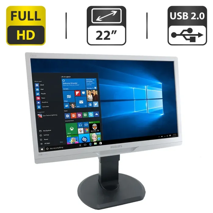 Монітор Philips C221S3UCW/22" (1920x1080) TN/USB/VESA 100x100 + Кабель живлення б/в - зображення 1