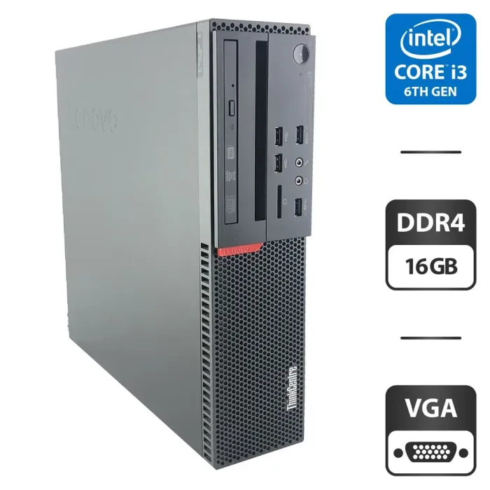 Комп'ютер Lenovo ThinkCentre M900 SFF / Intel Core i3-6100 (2 (4) ядра по 3.7 GHz) / 8 GB DDR4 / 500 GB HDD / Intel HD Graphics 530 б/в - зображення 1