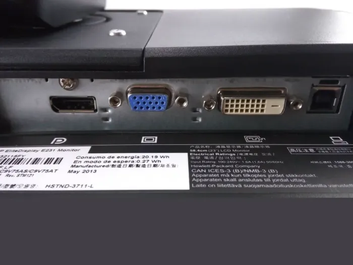 Монітор HP EliteDisplay E231/23" (1920x1080) TN/VGA, DVI, DisplayPort + Кабель живлення б/в - зображення 4