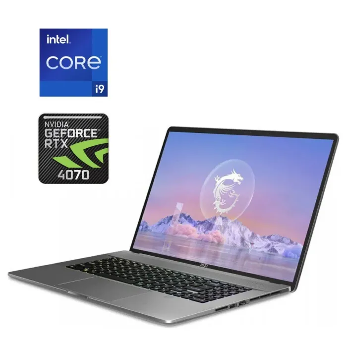 Ігровий ноутбук Б-клас MSI Creator Z17 HX Studio A13VGT / 17" (2560x1600) IPS Touch / Intel Core i9-13950HX (24 (32) ядра по 1.6 - 5.5 GHz) / 64 GB DDR5 / 2000 GB SSD M.2 / nVidia GeForce RTX 4070, 8 GB GDDR6, 128-bit / WebCam / Win 11 Pro б/в - зображення 1