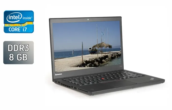 Ноутбук Lenovo ThinkPad T440s / 14" (1920x1080) IPS / Intel Core i7-4600U (2 (4) ядра по 2.1 - 3.3 GHz) / 8 GB DDR3 / 256 GB SSD / Intel HD Graphics 4400 / WebCam / TouchID / Windows 10 б/в - зображення 1