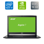 Ігровий ноутбук Acer Aspire 7 A717-72G / 17,3" (1920x1080) IPS / Intel Core i7-8750H (6 (12) ядер по 2,2 - 4,1 ГГц) / 16 ГБ DDR4 / 512 ГБ SSD / nVidia GeForce GTX 1060, 6 ГБ GDDR5, 192-біт / Веб-камера / Windows 10 б/в