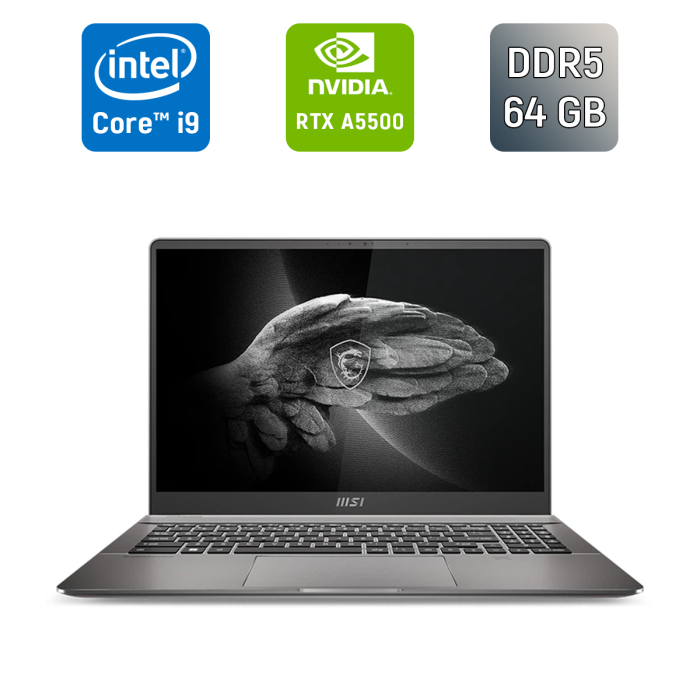 Мобільна робоча станція MSI Creator Pro Z16P / 16" (2560x1600) IPS / Intel Core i9-12900H (14 (20) ядер по 3,8 - 5,0 ГГц) / 64 ГБ DDR5 / 1000 ГБ SSD / nVidia RTX A5500, 16 ГБ GDDR6, 256-біт / WebCam / TouchID / Windows 11 б/в - зображення 1