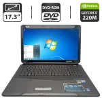 Ноутбук Asus K70 / 17.3" (1600x900) TN / Intel Core 2 Duo T6600 (2 ядра по 2.2 GHz) / 4 GB DDR2 / 320 GB HDD / nVidia GeForce 220M, 1 GB GDDR2, 128-bit / WebCam / DVD-ROM б/в