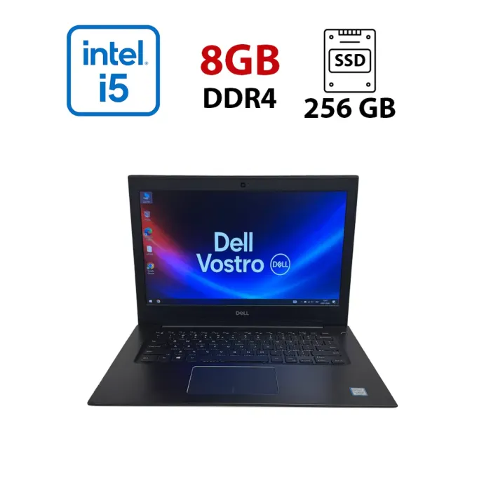 Ультрабук Б-клас Dell Vostro 5471 / 14" (1920x1080) IPS / Intel Core i5-8250U (4 (8) ядра по 1.6 - 3.4 GHz) / 8 GB DDR4 / 240 GB SSD / Intel UHD Graphics 620 / WebCam / Windows 10 б/в - зображення 1