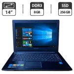 Ноутбук Б-клас Lenovo IdeaPad S410p / 14" (1366x768) TN / Intel Core i5-4200U (2 (4) ядра по 1.6 - 2.6 GHz) / 8 GB DDR3 / 256 GB SSD / Intel HD Graphics 4400 / WebCam б/в