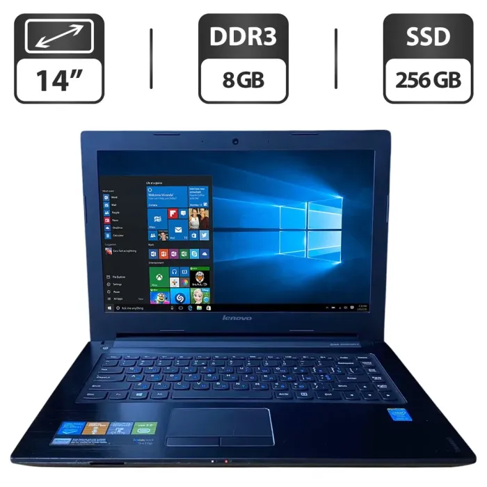 Ноутбук Б-клас Lenovo IdeaPad S410p / 14" (1366x768) TN / Intel Core i5-4200U (2 (4) ядра по 1.6 - 2.6 GHz) / 8 GB DDR3 / 256 GB SSD / Intel HD Graphics 4400 / WebCam б/в - зображення 1