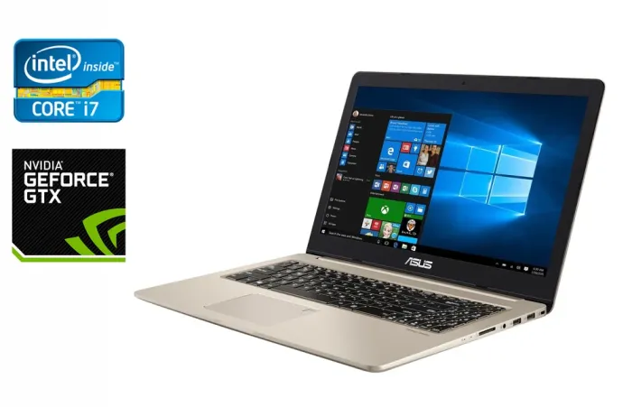 Ігровий ноутбук Б-клас Asus VivoBook X580VD / 15.6" (1920x1080) TN / Intel Core i7-7700HQ (4 (8) ядра по 2.8 - 3.8 GHz) / 16 GB DDR4 / 128 GB SSD + 1000 GB HDD / nVidia GeForce GTX 1050, 4 GB GDDR5, 128-bit / WebCam / HDMI б/в - зображення 1