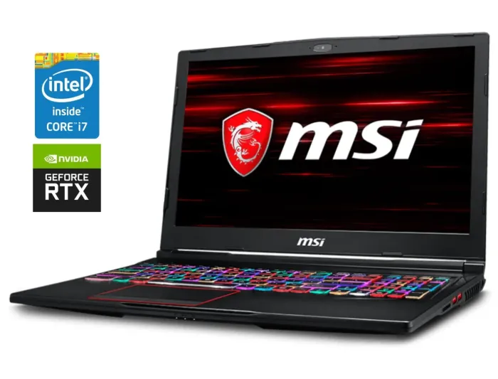 Ігровий ноутбук MSI Raider GE63 RGB 9SG / 15.6" (1920x1080) IPS / Intel Core i7-9750H (6 (12) ядер по 2.6 - 4.5 GHz) / 16 GB DDR4 / 512 GB SSD / nVidia GeForce RTX 2080, 8 GB GDDR6, 256-bit / WebCam б/в - зображення 1