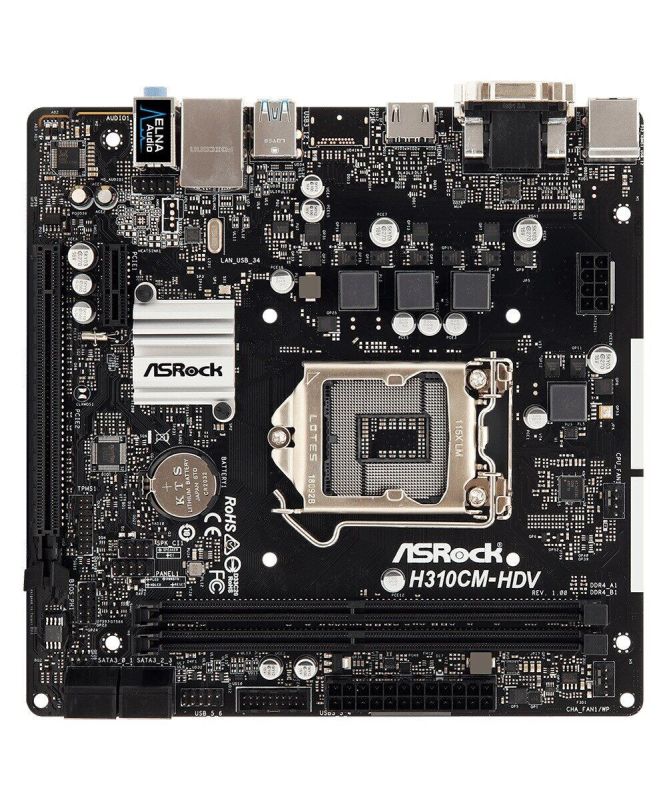 Материнська плата ASRock H310CM-HDV / Роз'єм LGA1151 / USB 3.1 - зображення 2