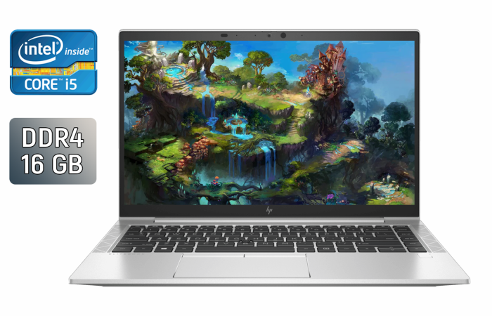 Ультрабук Б-клас HP EliteBook 840 G8 / 14" (1920x1080) IPS / Intel Core i5-1145G7 (4 (8) ядра по 2.6 - 4.4 GHz) / 16 GB DDR4 / 256 GB SSD / Intel Iris Xe Graphics / WebCam / TouchID б/в - зображення 1