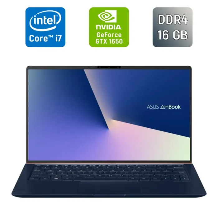 Ігровий ноутбук Asus ZenBook UX534F / 15.6" (1920x1080) IPS / Intel Core i7-10510U (4 (8) ядра по 1.8 - 4.9 GHz) / 16 GB DDR4 / 1000 GB SSD / nVidia GeForce GTX 1650, 4 GB GDDR5, 128-bit / WebCam / Windows 11 б/в - зображення 1