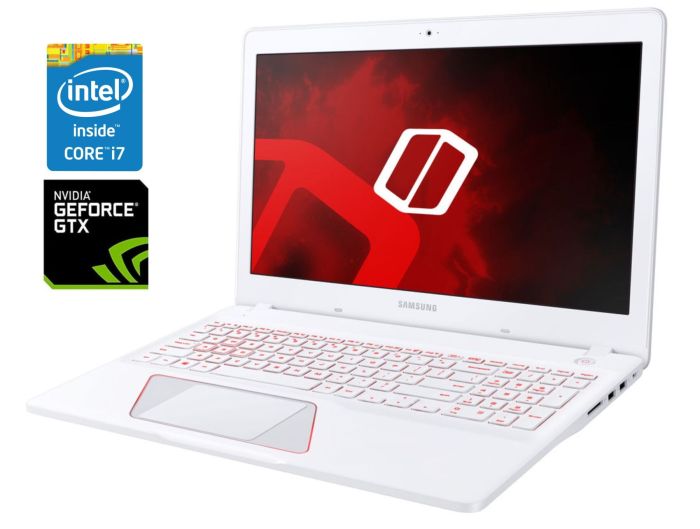 Ігровий ноутбук Samsung Odyssey NP800G5H-X02US White / 15.6" (1920x1080) IPS / Intel Core i7-7700HQ (4 (8) ядра по 2.8 - 3.8 GHz) / 8 GB DDR4 / 256 GB SSD NVMe / nVidia GeForce GTX 1050, 4 GB GDDR5, 128-bit / WebCam б/в - зображення 1