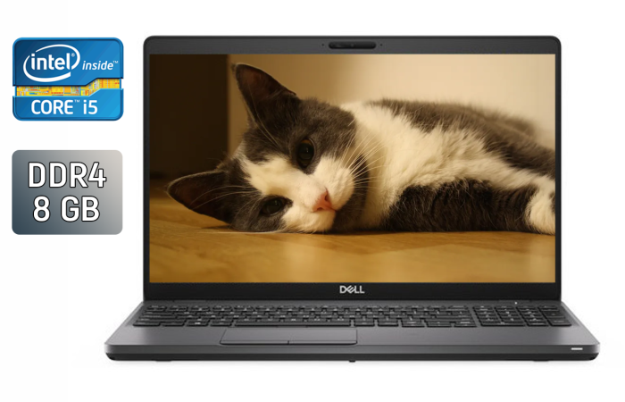 Ультрабук Б-клас Dell Latitude 5500 / 15.6" (1920x1080) IPS / Intel Core i5-8365U (4 (8) ядра по 1.6 - 4.1 GHz) / 8 GB DDR4 / 256 GB SSD / Intel UHD Graphics 620 / WebCam / Windows 10 б/в - зображення 1