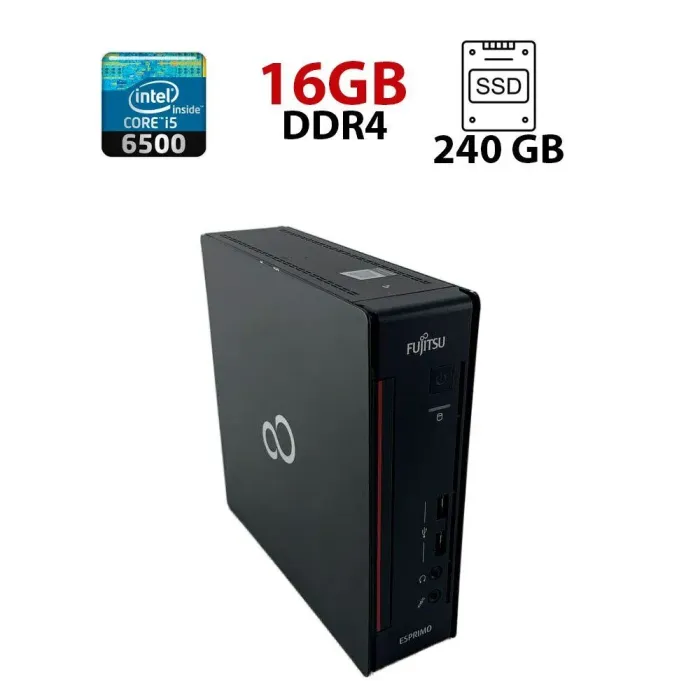 Комп'ютер Fujitsu Esprimo Q556/2 USDT / Intel Core i5-6500 (4 ядра по 3.2 - 3.6 GHz) / 16 GB DDR4 / 240 GB SSD / Intel HD Graphics 530 / DisplayPort б/в - зображення 1