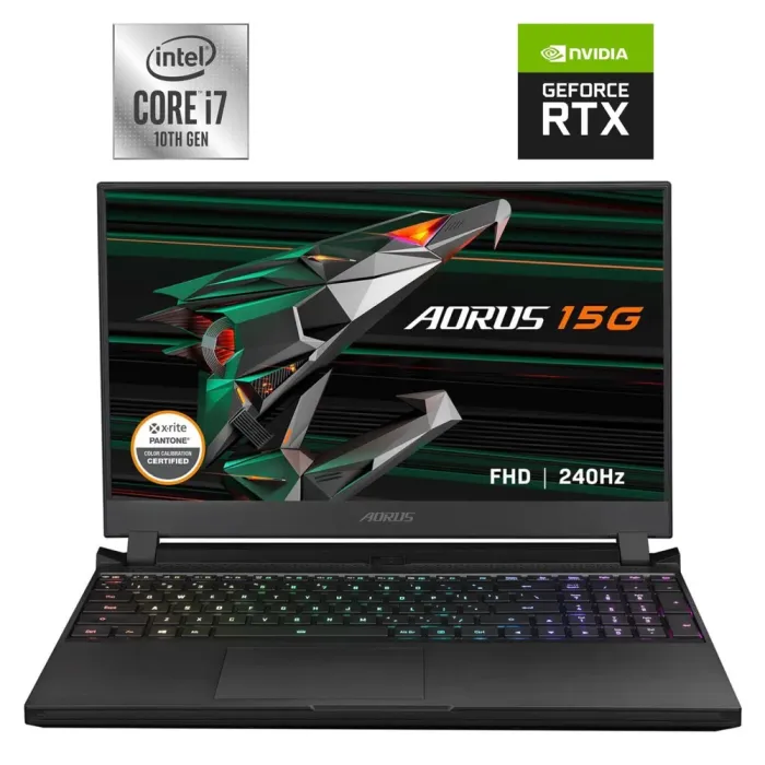 Ігровий ноутбук Б-класу Gigabyte Aorus 15G YC / 15.6" (1920x1080) IPS / Intel Core i7-10870H (8 (16) ядер по 2.2 - 5.0 GHz) / 16 GB DDR4 / 1000 GB SSD NVMe / nVidia GeForce RTX 3080, 16 GB GDDR6, 256-bit / WebCam б/в - зображення 1