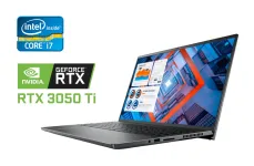 Ігровий ноутбук Dell Vostro 15 7510 / 15.6" (1920x1080) IPS / Intel Core i7-11800H (8 (16) ядер по 2.3 - 4.6 GHz) / 16 GB DDR4 / 1000 GB SSD / nVidia GeForce RTX 3050 Ti, 4 GB GDDR6, 128-bit / WebCam / Fingerprint / Windows 10 б/в