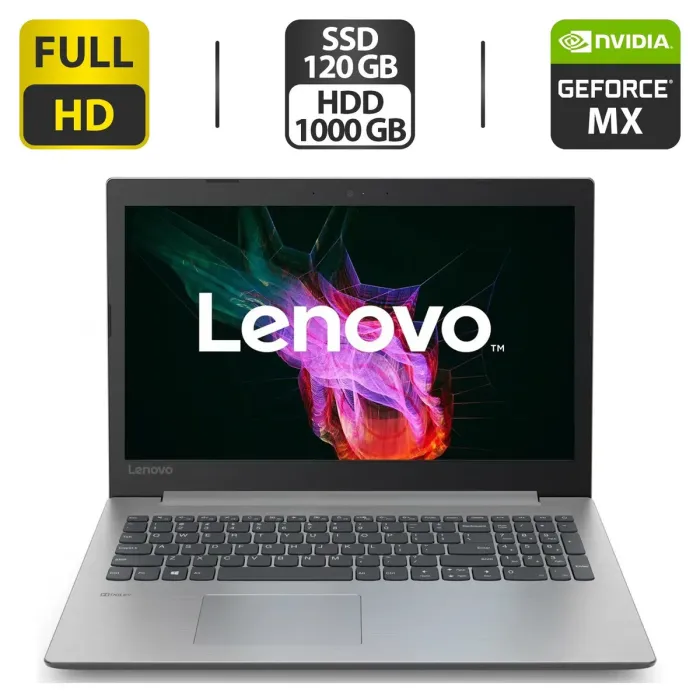 Ноутбук Б-клас Lenovo IdeaPad / 15.6" TN / Core i3-7020U (2(4) ядра по 2.3GHz) / 8GB DDR4 / 120GB SSD + 1000GB HDD / GeForce MX110, 2GB GDDR5, 64bit / WebCam б/в - зображення 1
