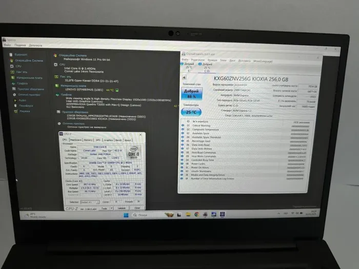 Мобільна робоча станція Lenovo ThinkPad P1 Gen3 / 15.6" (1920x1200) IPS / Intel Core i9-10885H (8 (16) ядер по 2.4 - 5.3 GHz) / 32 GB DDR4 / 256 GB SSD + 256 GB SSD / nVidia Quadro T2000, 4 GB GDDR5, 128-bit / WebCam б/в - зображення 6