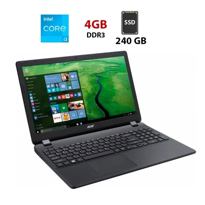 Ноутбук Б-клас Acer Aspire ES1-571 / 15.6" (1366x768) TN / Intel Core i3-5005U (2 (4) ядра по 2 GHz) / 4 GB DDR3 / 240 GB SSD / Intel HD Graphics 5500/ WebCam б/в - зображення 1