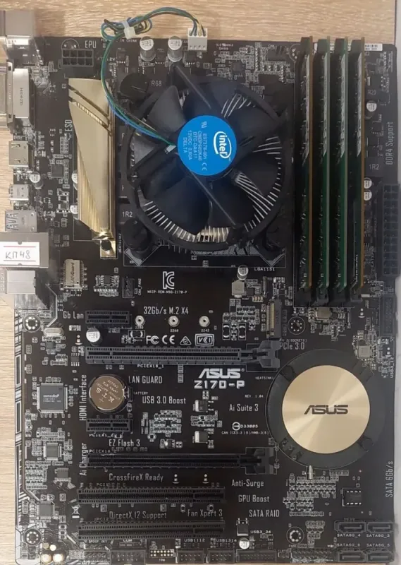 Комплект: материнська плата Asus Z170-P / LGA1151 / Intel Core i7-6700 (4 (8) ядра по 3,4 - 4,0 ГГц) / 32 ГБ DDR4 / Intel HD Graphics 530 + Кулер б/в - зображення 4