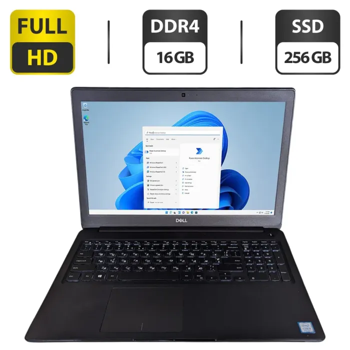 Ноутбук Б-клас Dell Latitude 3500 / 15.6" (1920x1080) TN / Intel Core i5-8265U (4 (8) ядра по 1.6 - 3.9 GHz) / 16 GB DDR4 / 256 GB SSD / Intel UHD Graphics 620 / WebCam б/в - зображення 1