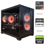 Збірка під замовлення: ігровий ПК Gamdias Aura GC10M ARGB Black Tower / AMD Ryzen 5 7500F (6 (12) ядер по 3.7 - 5.0 GHz) / 32 GB DDR5 / 1000 GB SSD M.2 / nVidia GeForce RTX 4060, 8 GB GDDR6, 128-bit / 650W