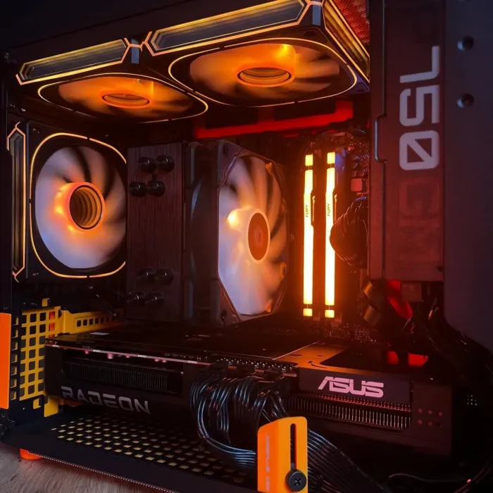 Збірка на замовлення: ігровий ПК Jonsbo Z20 Black/Orange Tower / AMD Ryzen 7 7700 (8 (16) ядер по 3,8 - 5,3 ГГц) / 32 ГБ DDR5 / 1000 ГБ SSD M.2 / AMD Radeon RX 9070 XT, 16 GB GDDR6, 256-bit / 750W - зображення 9