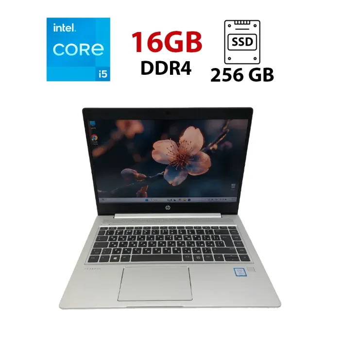 Ультрабук HP ProBook 440 G6 / 14" (1920x1080) IPS / Intel Core i5-8265U (4 (8) ядра по 1.6 - 3.9 GHz) / 16 GB DDR4 / 256 GB SSD / Intel UHD Graphics / WebCam / Win 11 Pro б/в - зображення 1